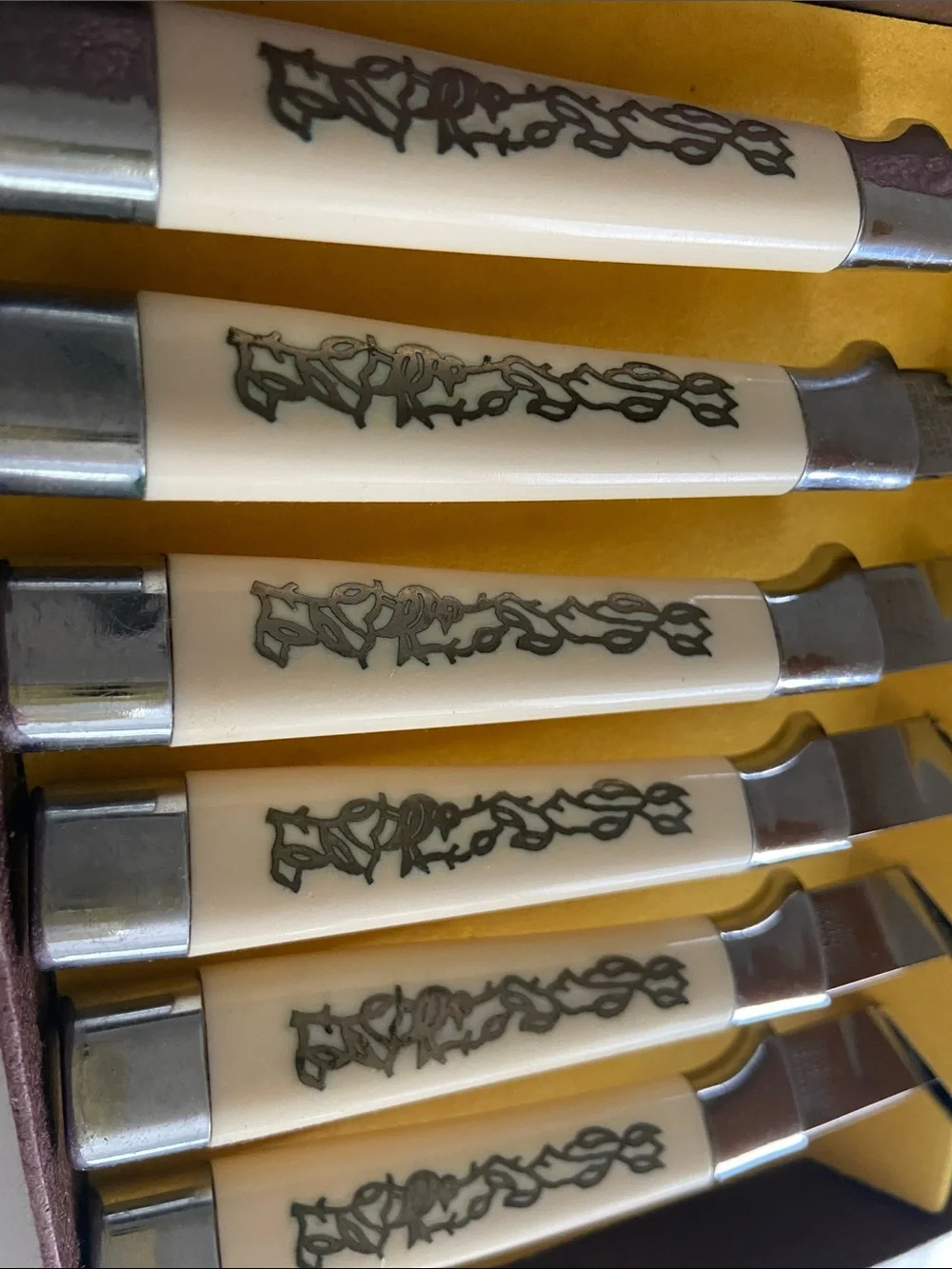 Vintage Armack Solingen Germany Stainless Steak Knives Set of 6 w/ Box